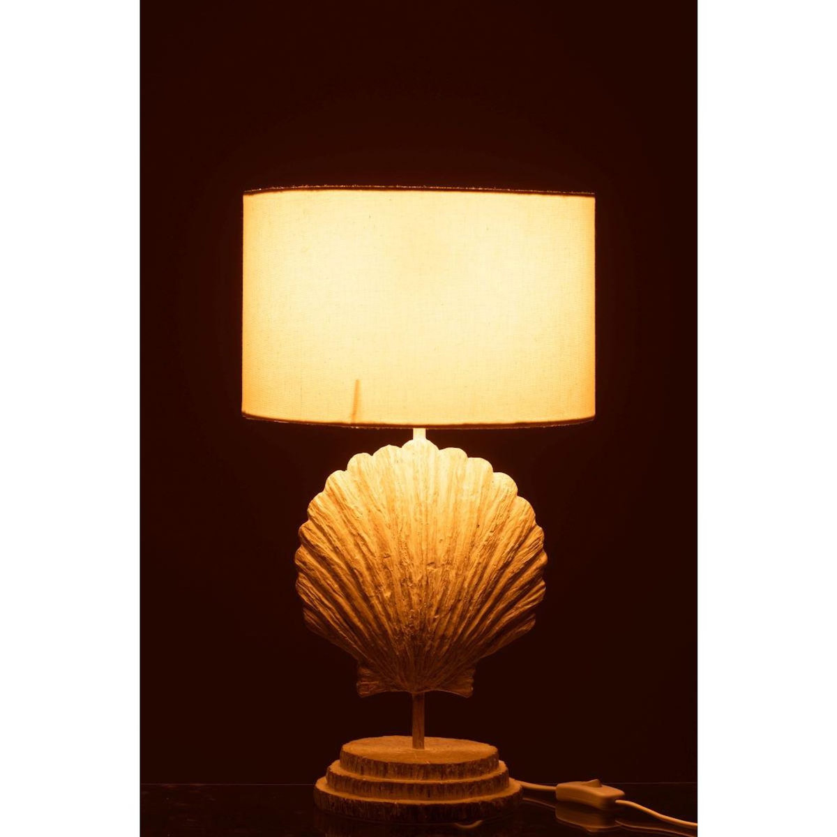 Paris Prix Lampe à Poser Coquillage  Costa  47cm Blanc