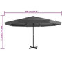 Voir la diapositive 6 : VIDAXL Parasol d'exterieur avec mat en aluminium 500 cm anthracite