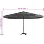 Voir la diapositive 6 : VIDAXL Parasol d'exterieur avec mat en aluminium 500 cm anthracite