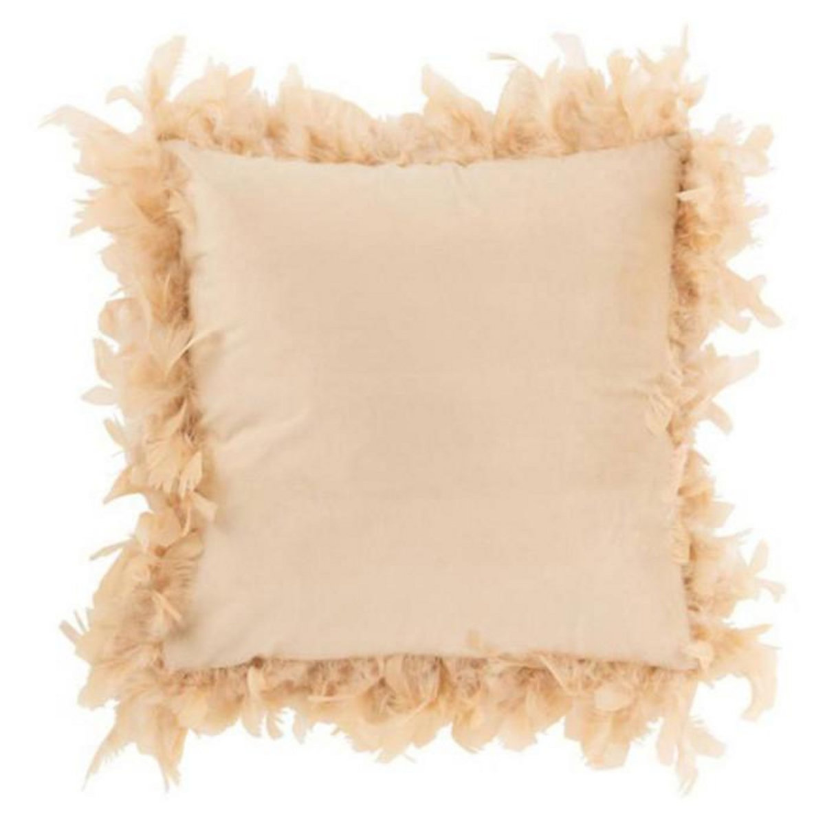 Paris Prix Coussin Déco  Plumes  45cm Rose Beige
