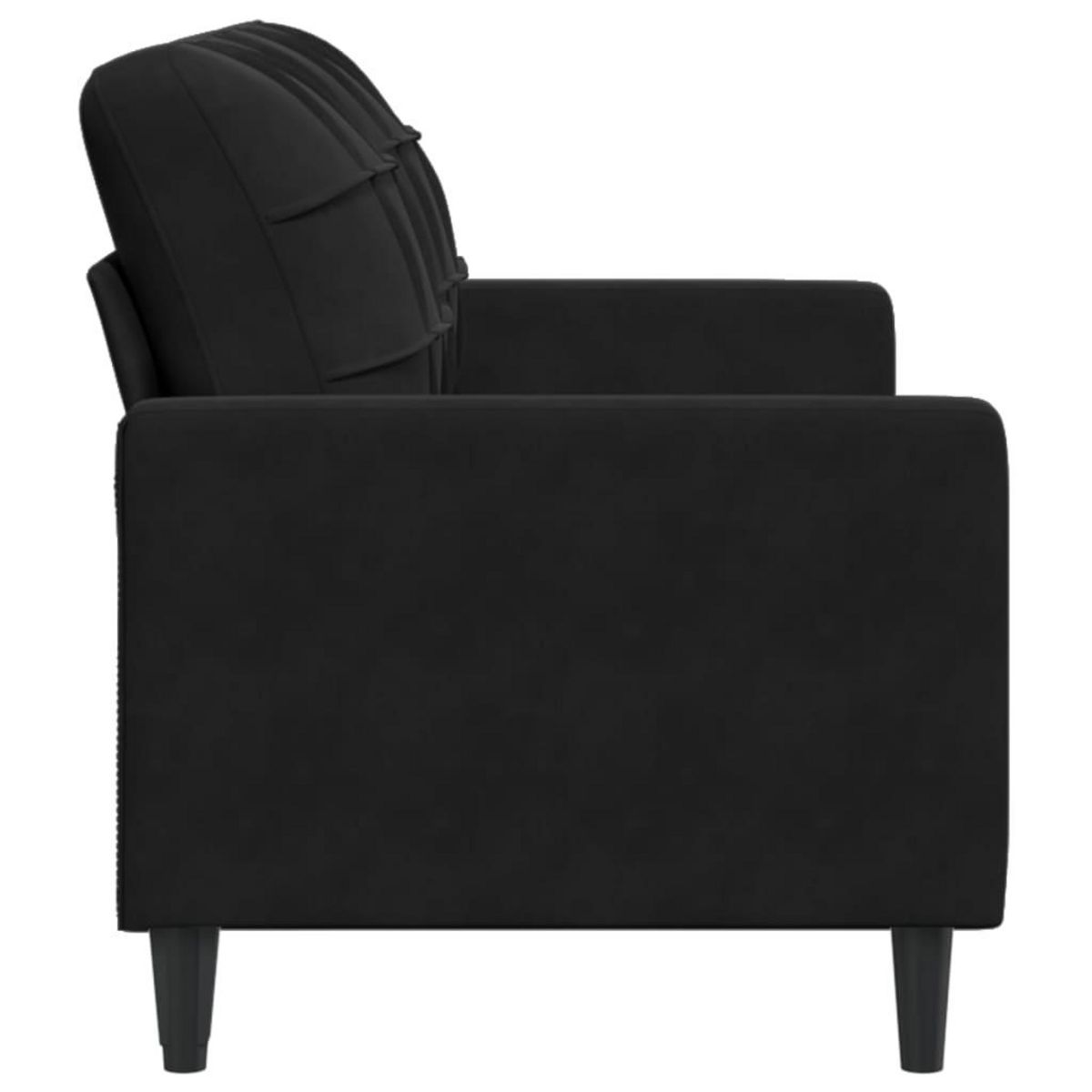 VIDAXL Canape a 2 places Noir 140 cm Velours
