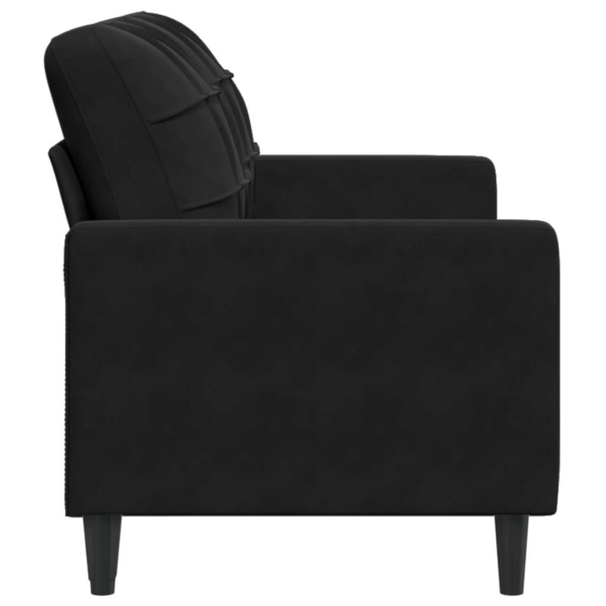 VIDAXL Canape a 2 places Noir 140 cm Velours