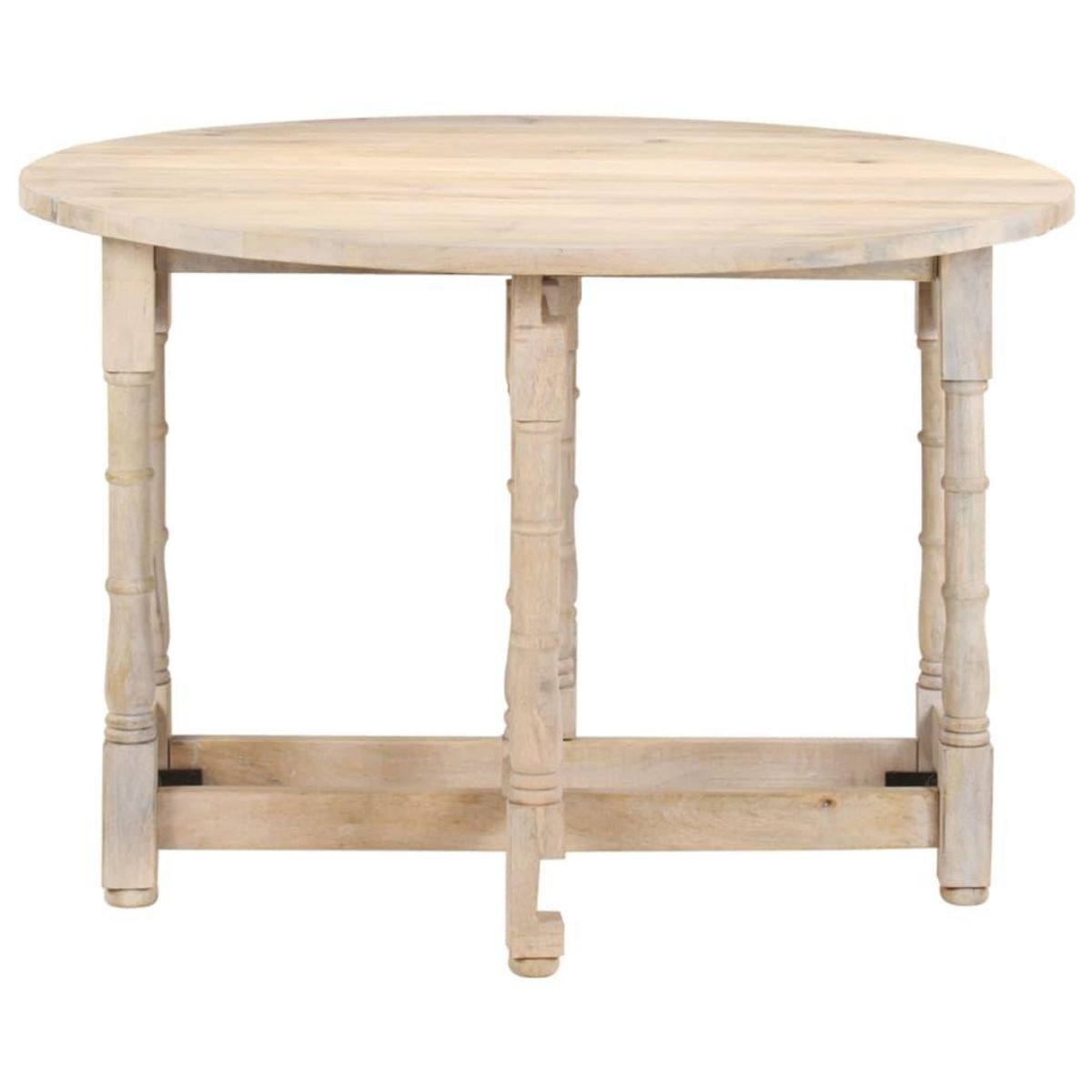 VIDAXL Table a manger Rond 110x76 cm Bois de manguier massif