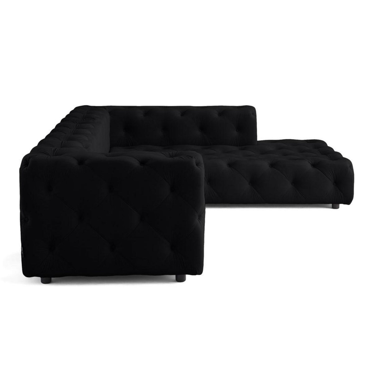 LISA DESIGN Gallata - canapé chesterfield d'angle droit - 5 places - en velours