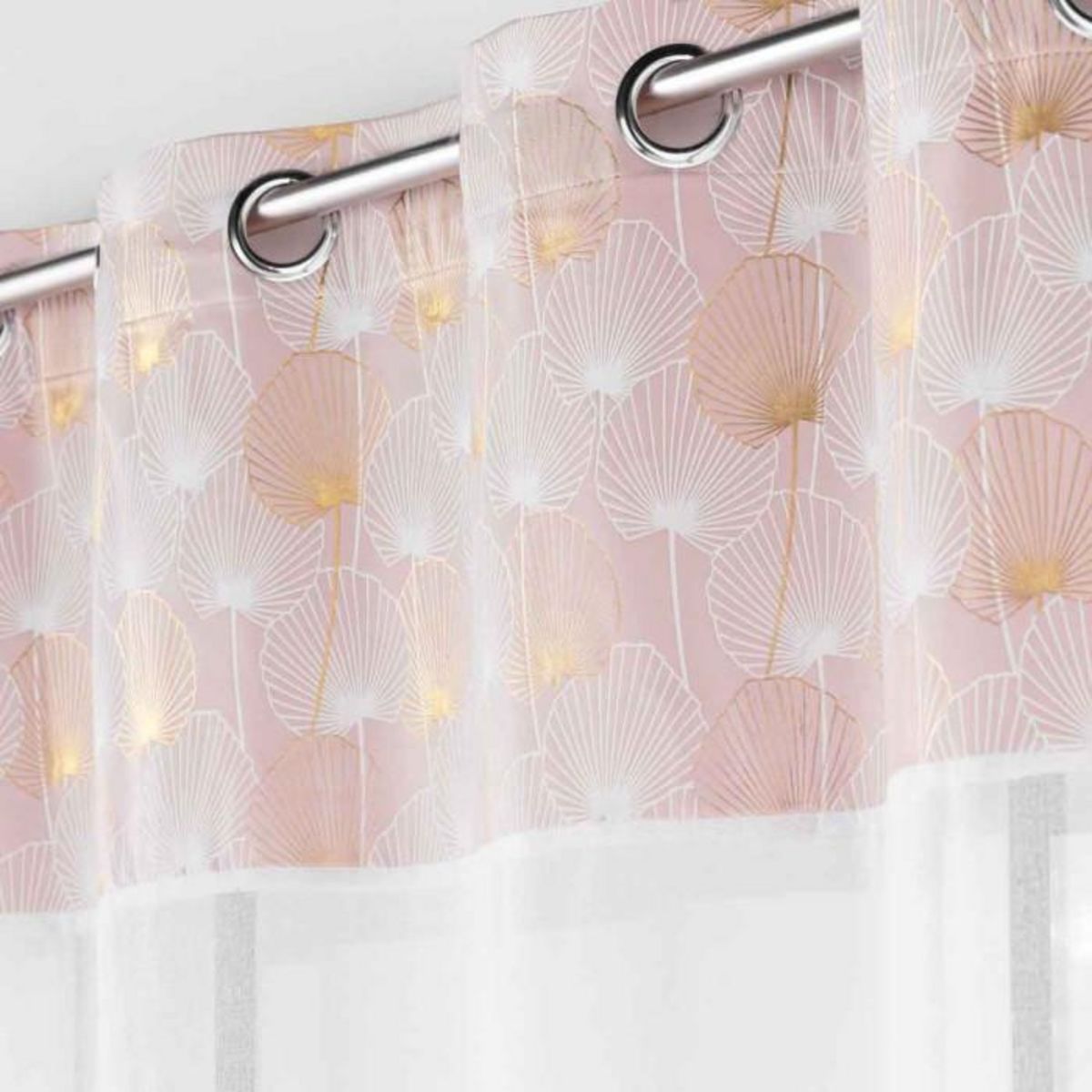 Paris Prix Rideau Voilage à Œillets  Clairine  140x240cm Rose