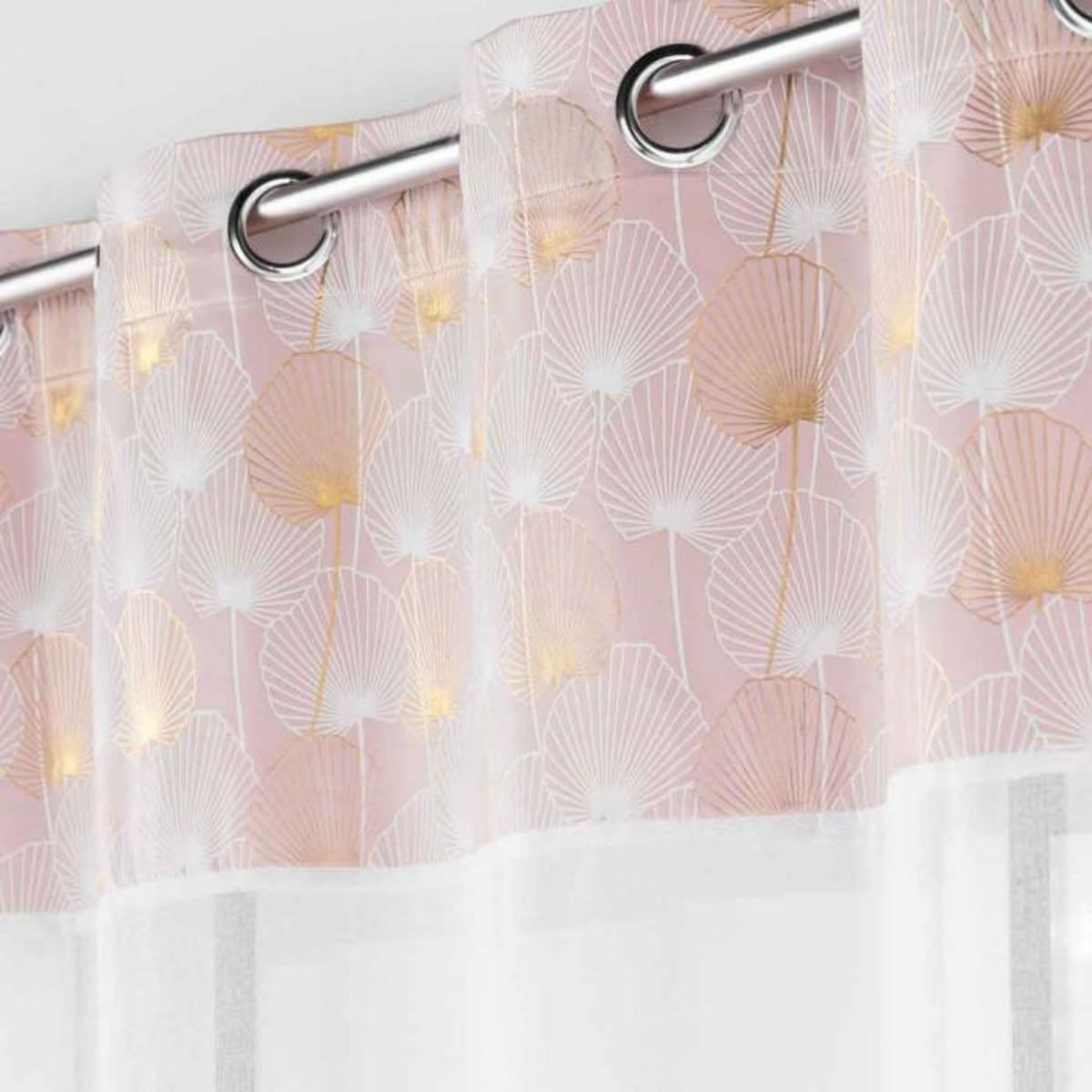 Paris Prix Rideau Voilage à Œillets  Clairine  140x240cm Rose