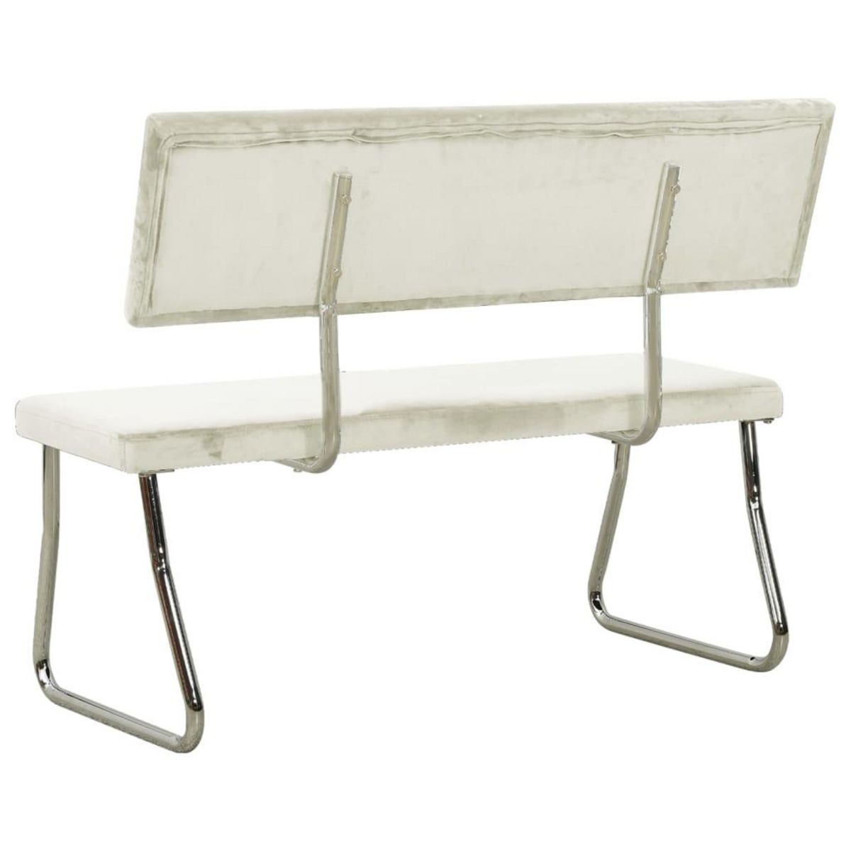 VIDAXL Banc 110 cm Blanc creme Velours