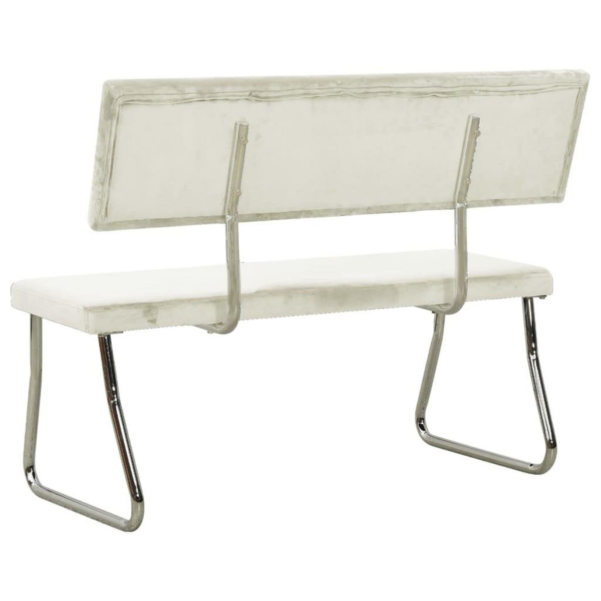 VIDAXL Banc 110 cm Blanc creme Velours