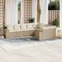 Voir la diapositive 1 : VIDAXL Salon de jardin avec coussins 9 pcs beige resine tressee