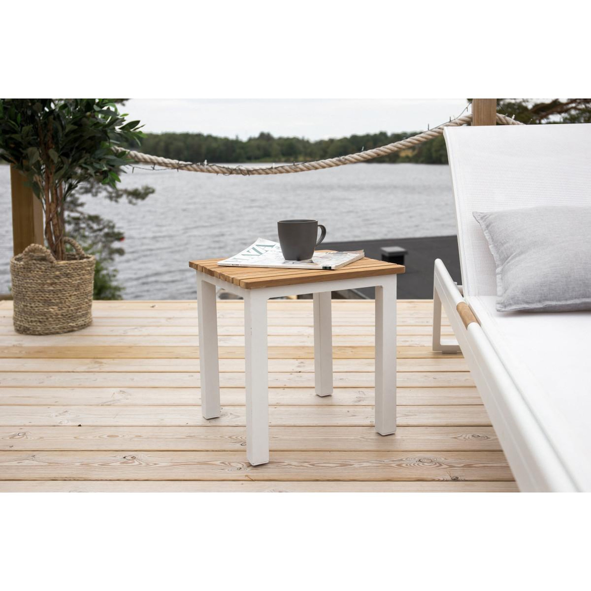 Voir la diapositive 3 : Paris Prix Table d'Appoint de Jardin en Teck  Mexico  40cm Naturel