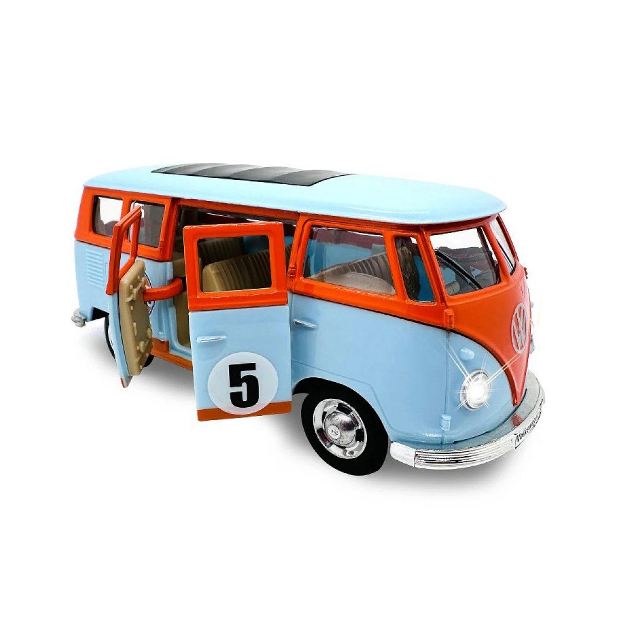 Jamara Volkswagen t1 miniature 1:30 bleu clair avec piles