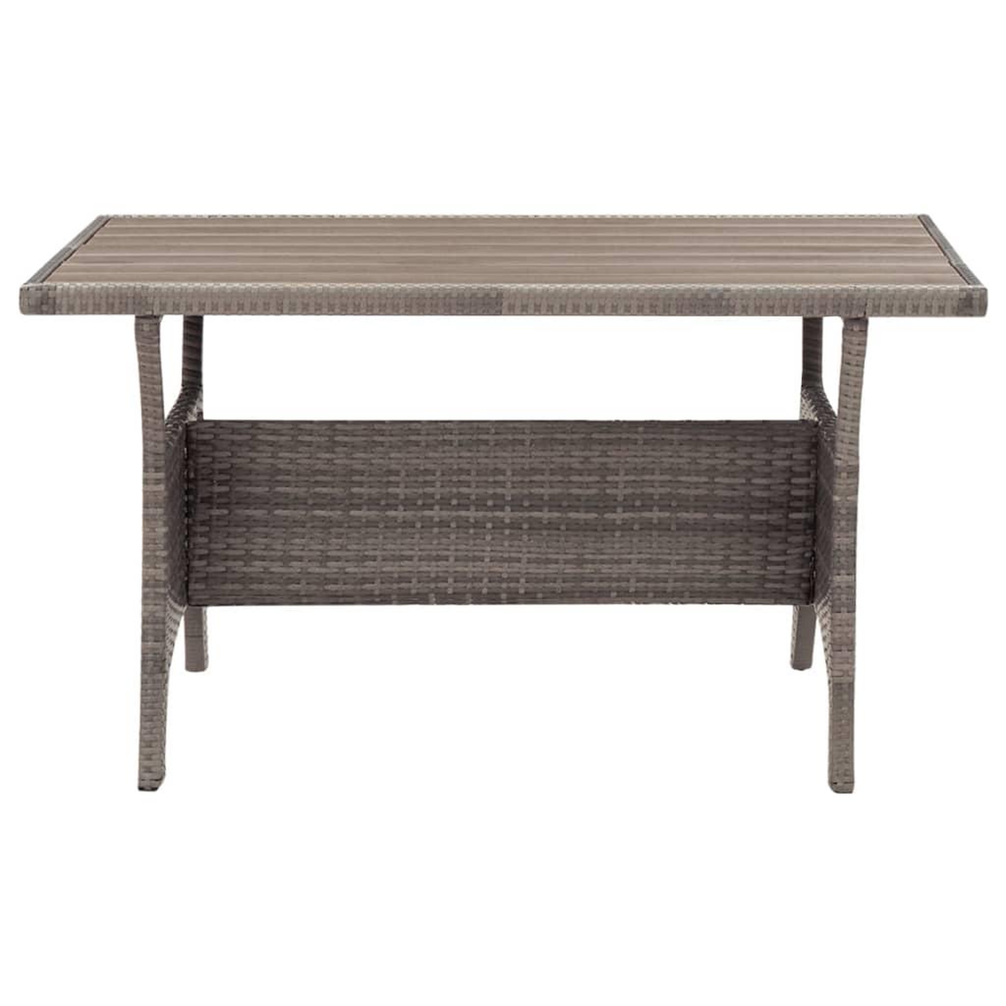 Voir la diapositive 3 : VIDAXL Table de jardin Gris 120x70x66 cm Resine tressee
