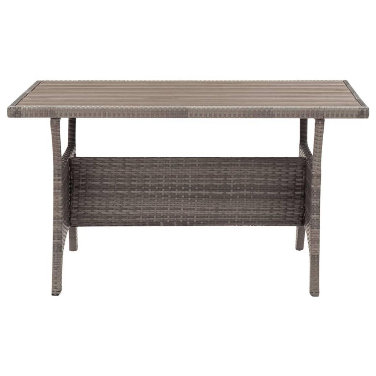 VIDAXL Table de jardin Gris 120x70x66 cm Resine tressee