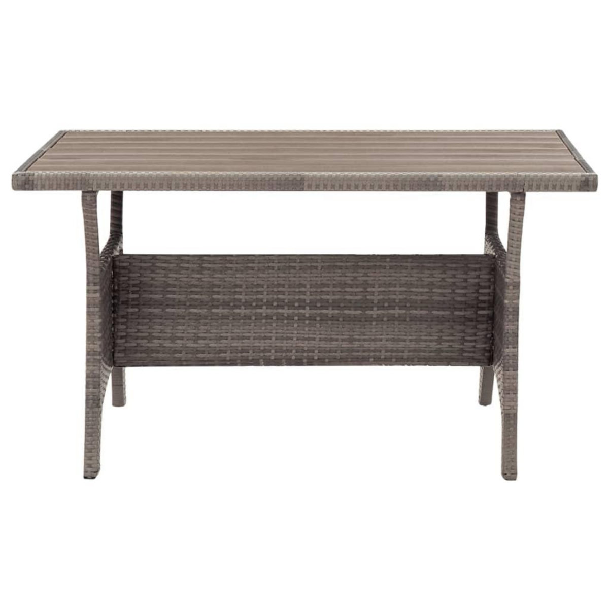 VIDAXL Table de jardin Gris 120x70x66 cm Resine tressee