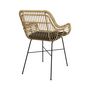 Voir la diapositive 3 : Rendez vous déco Chaise en rotin naturel et pieds en métal noir - Chiloe
