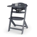 KINDERKRAFT Chaise haute bois 3 en 1 reglable avec harnais. Coloris disponibles : Blanc, Marron, Gris, Beige