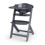 KINDERKRAFT Chaise haute bois 3 en 1 reglable avec harnais. Coloris disponibles : Bleu, Gris, Marron, Beige, Blanc