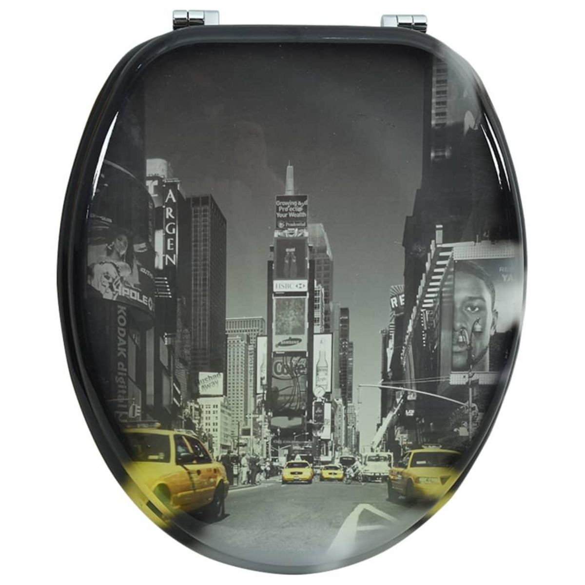 VIDAXL Siege de toilette avec couvercle en MDF Design de New York