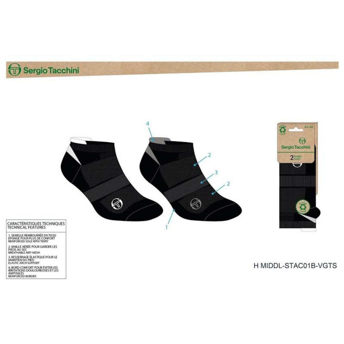 SERGIO TACCHINI Chaussettes SNEAKER SERGIO TACCHINI Lot de 4 Paires