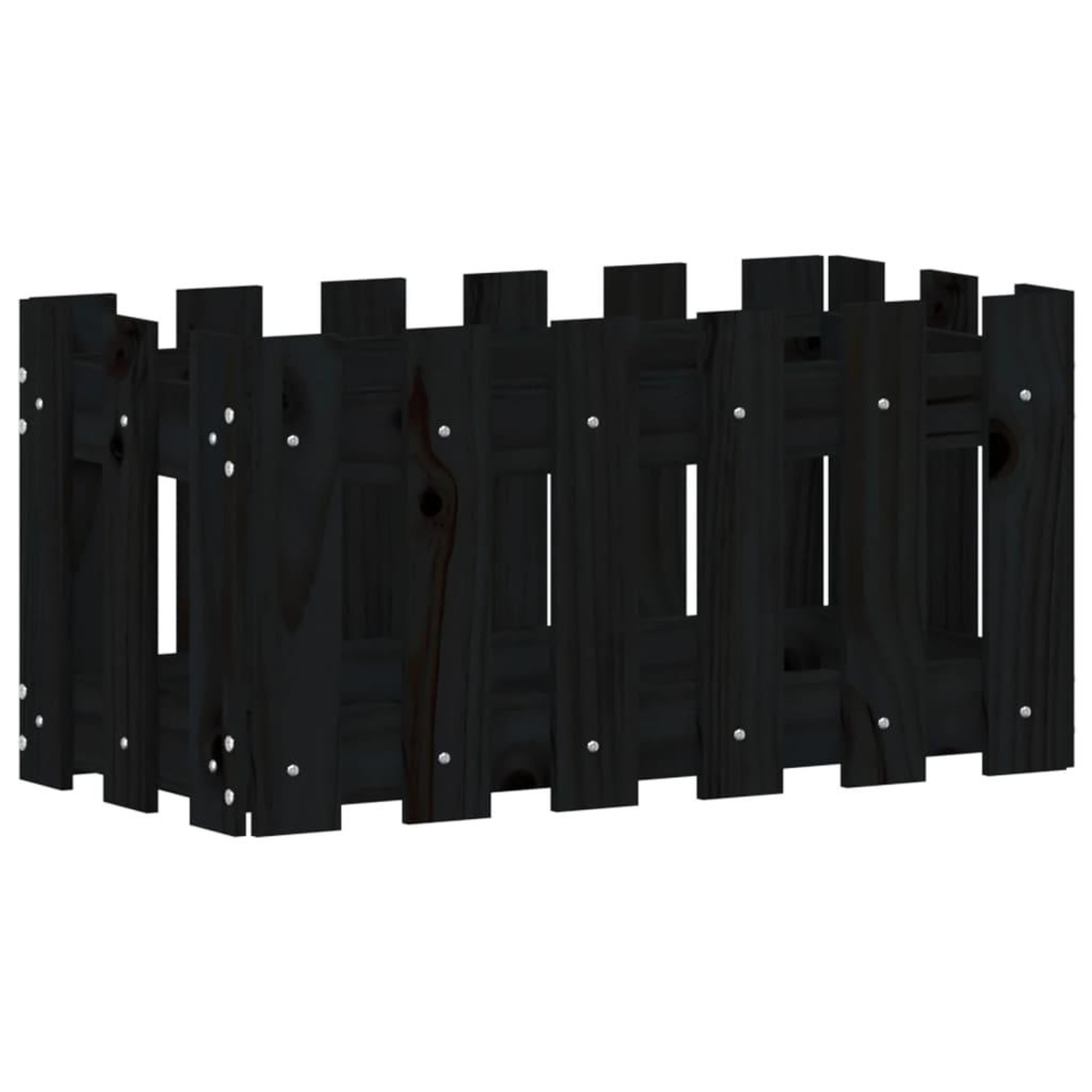 Voir la diapositive 4 : VIDAXL Jardiniere avec design de cloture noir 60x30x30 cm pin massif