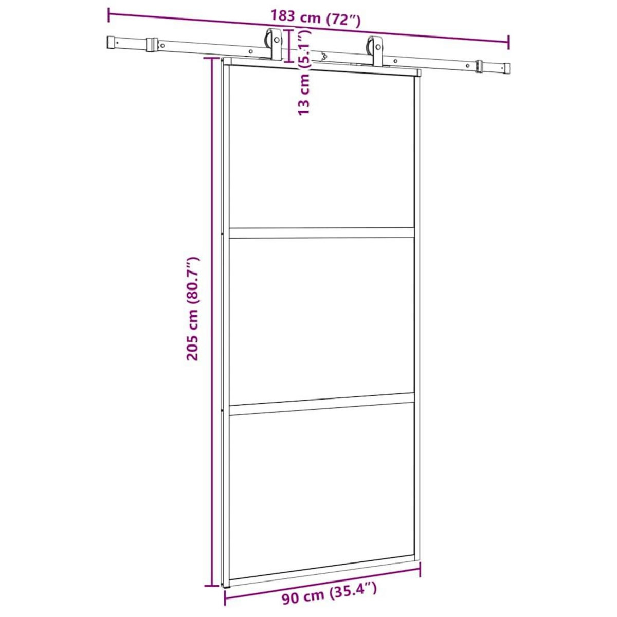 VIDAXL Porte coulissante avec kit de quincaillerie noir 90x205 cm