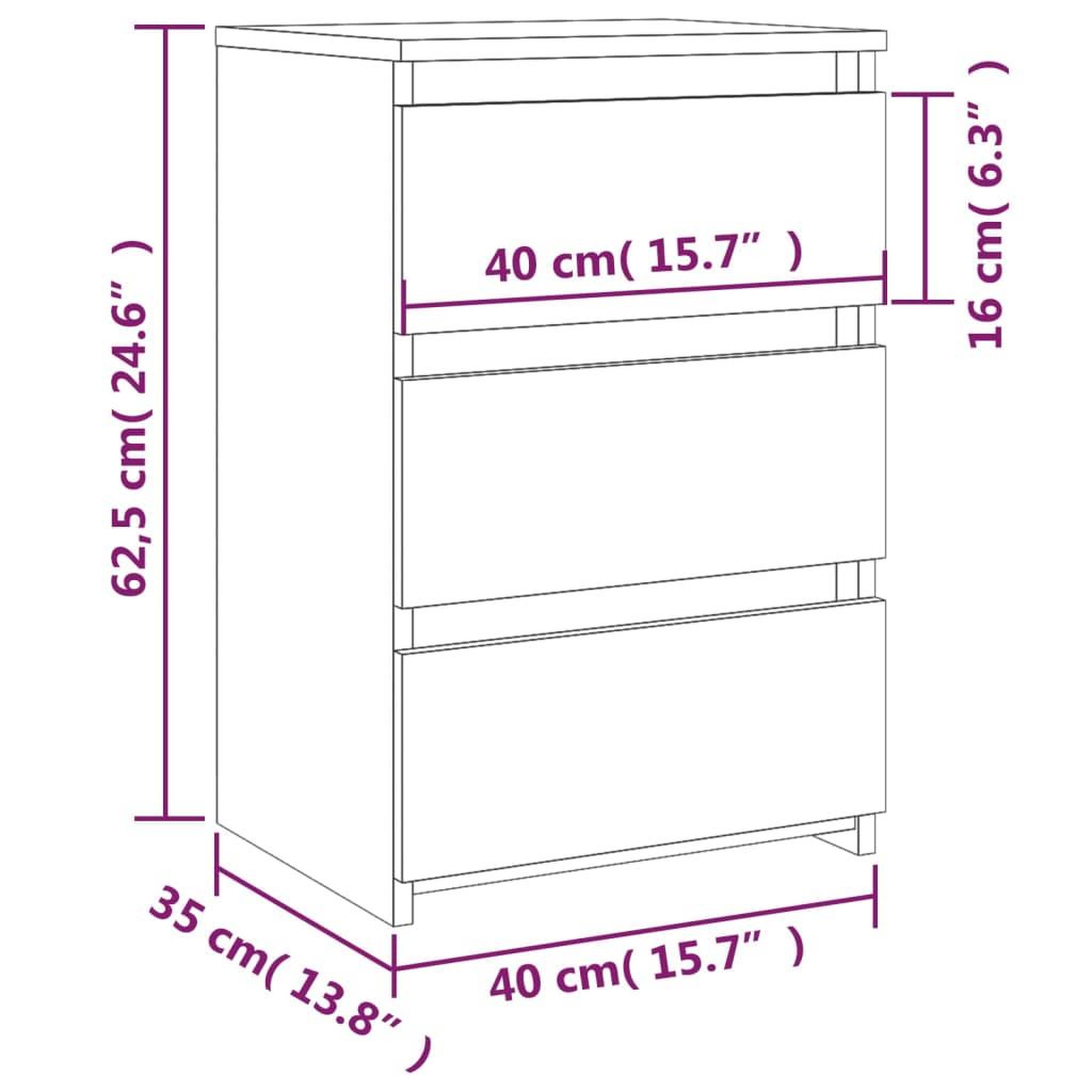 Voir la diapositive 6 : VIDAXL Table de chevet Chene marron 40x35x62,5 cm Bois d'ingenierie