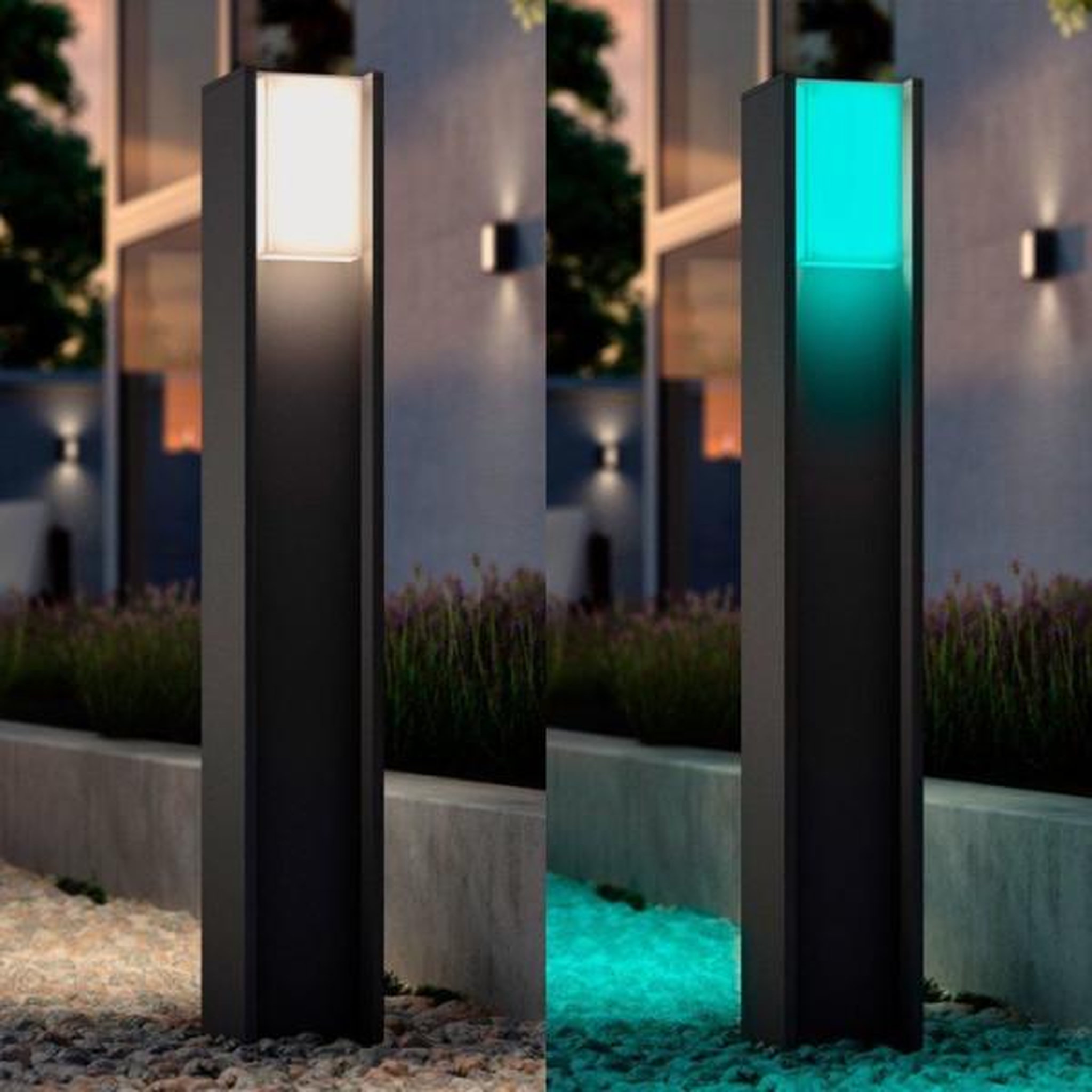 Voir la diapositive 2 : PHILIPS HUE Borne lumineuse - PHILIPS HUE - Turaco - Gris anthracite - IP44 - Lumiere blanche et colorée - 1100 lumens