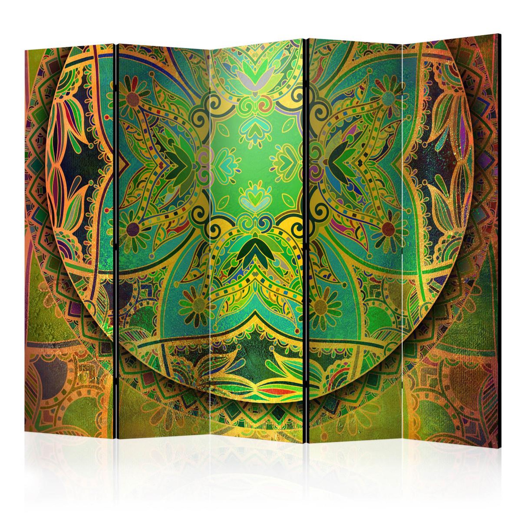 Paris Prix Paravent 5 volets  mandala : emerald fantasy  172x225cm
