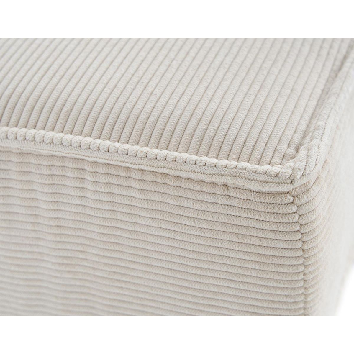 LISA DESIGN Jake - pouf en velours côtelé - pieds bois foncé