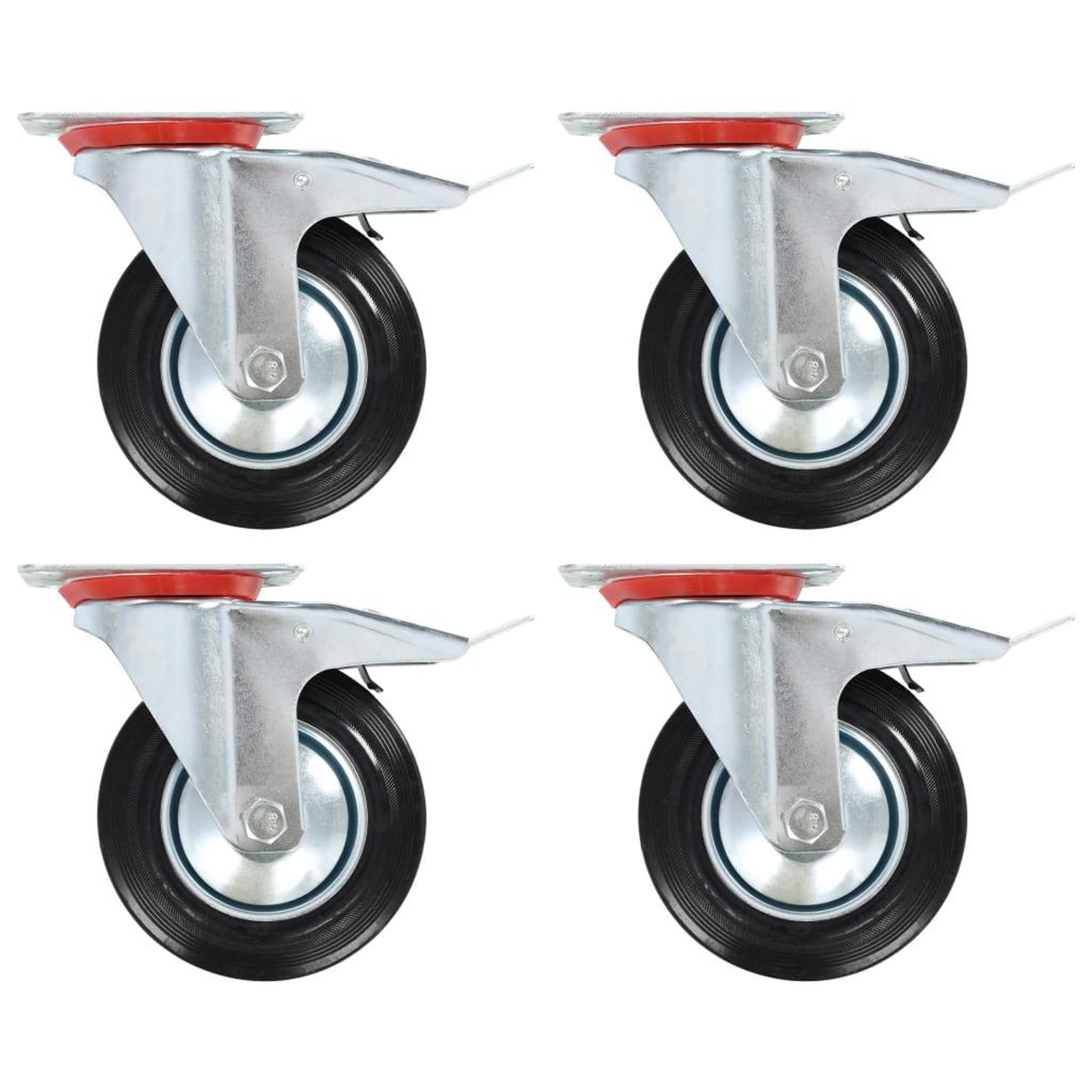 VIDAXL Roulettes pivotantes avec double frein 4 pcs 160 mm