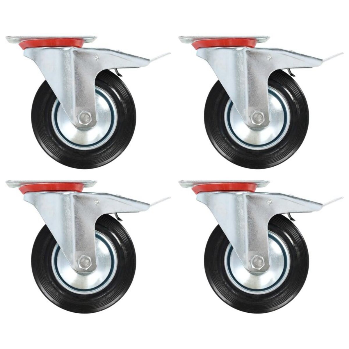 VIDAXL Roulettes pivotantes avec double frein 4 pcs 160 mm