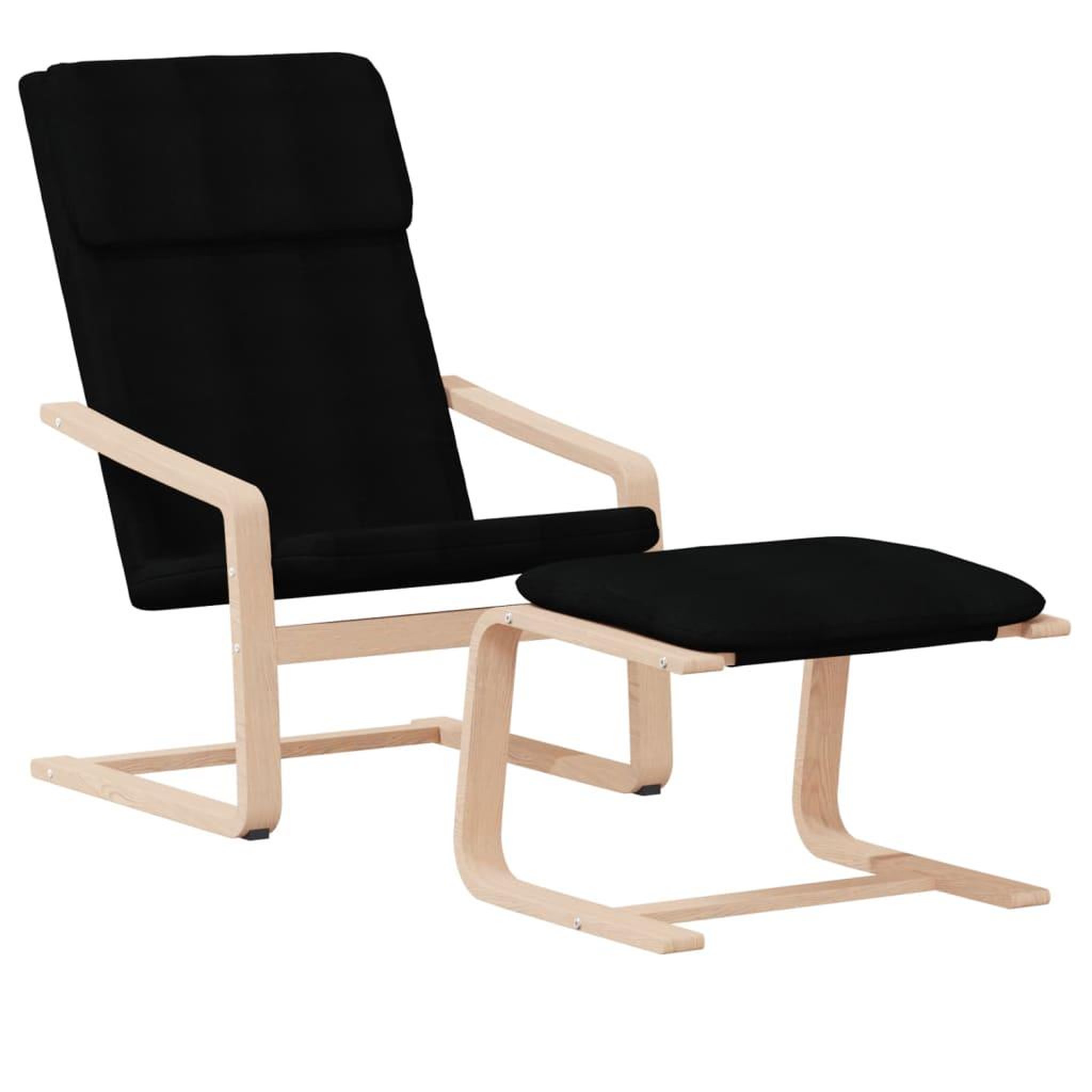 Voir la diapositive 3 : VIDAXL Chaise de relaxation avec repose-pied Noir Tissu