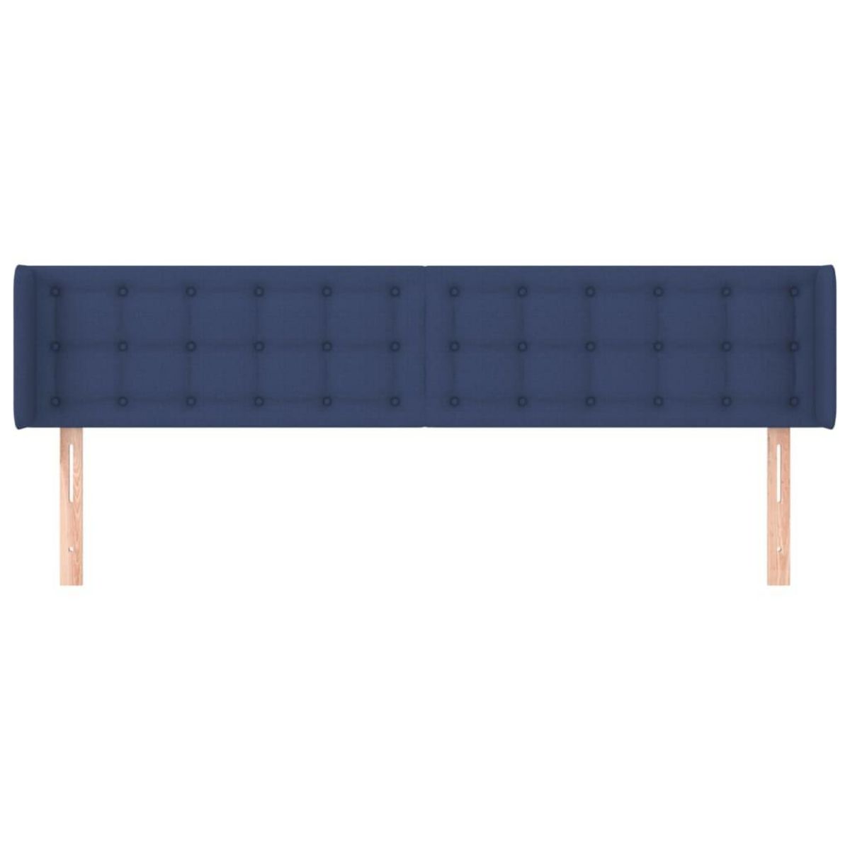 VIDAXL Tete de lit avec oreilles Bleu 203x16x78/88 cm Tissu