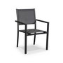 Voir la diapositive 4 : SWEEEK Table de jardin aluminium + 8 assises - Capua 180cm - Anthracite. gris - 8 places - 1 grande table rectangulaire. 8 fauteuils empilables