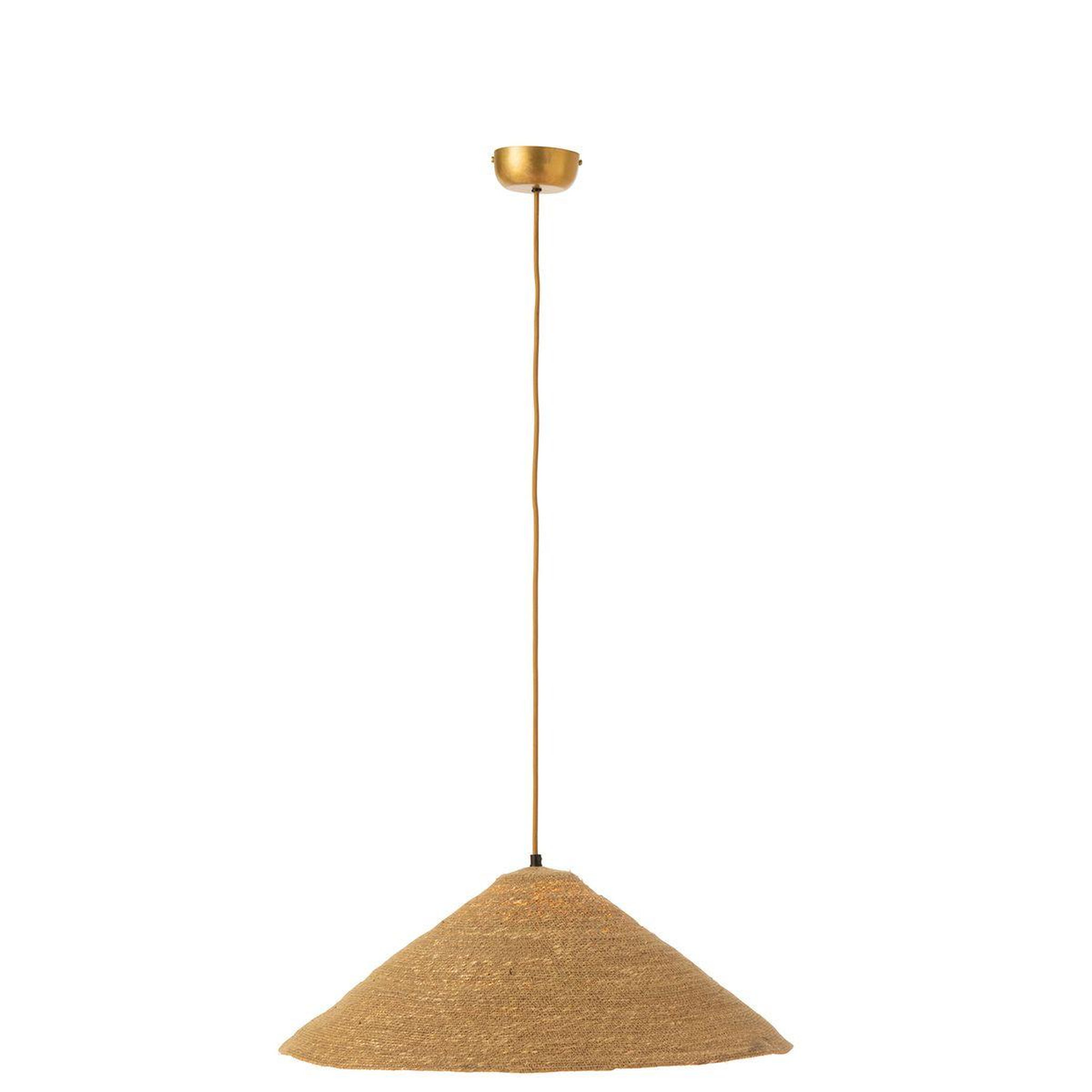 Voir la diapositive 2 : J-LINE Lampe suspension chapeau  moonj  60cm naturel