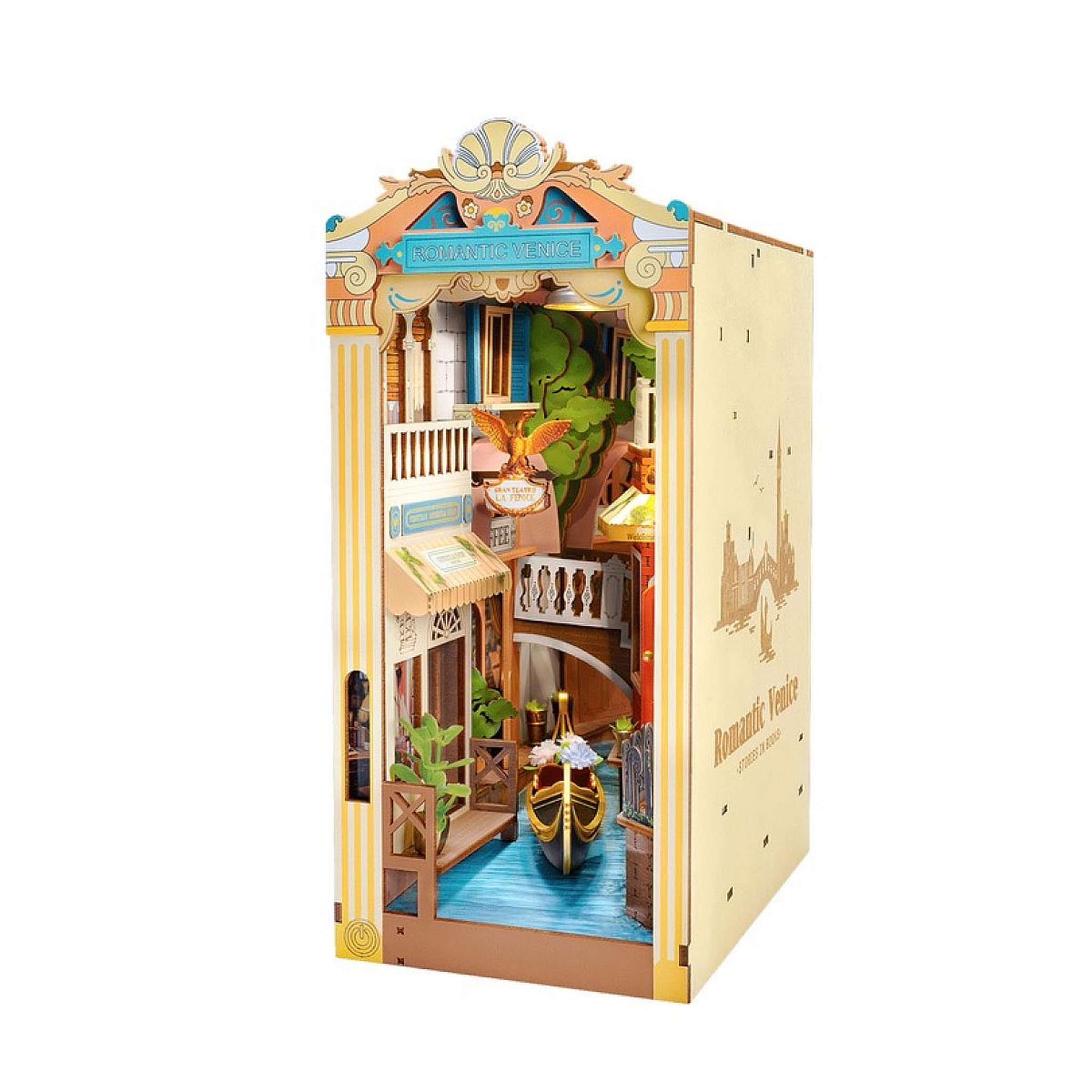 Voir la diapositive 2 : ROBOTIME Serre livre en bois Romantic Venice Book Nook