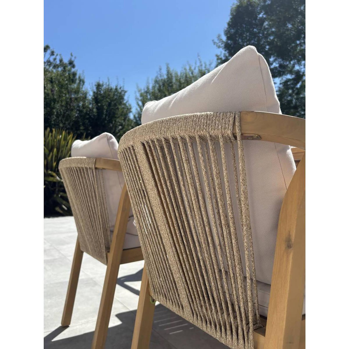 Paris Prix Ensemble Table de Jardin & 6 Fauteuils  Serena  170cm Naturel