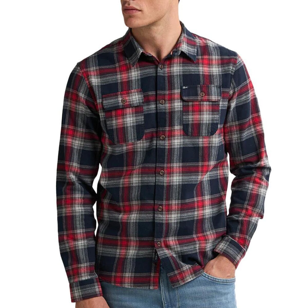 Petrol Industries Chemise Carreaux Marine/ Homme Petrol Industries Sleeve Check