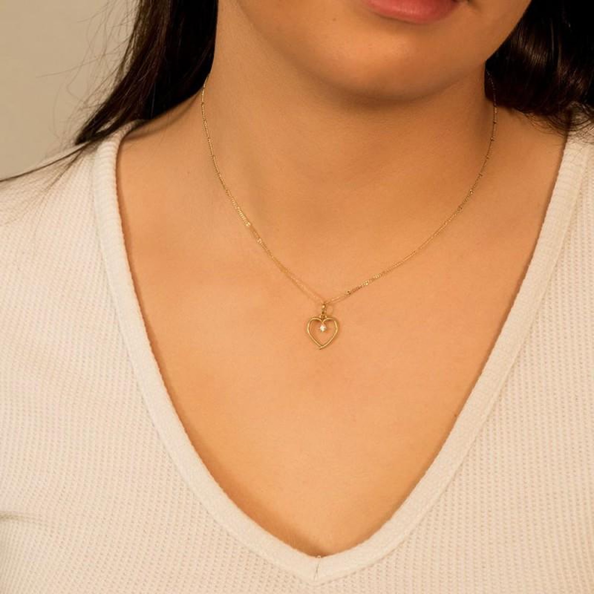 Voir la diapositive 2 : L'ATELIER D'AZUR Collier - Pendentif Or 18 Carats 750/000 Jaune  - Coeur - Chaine Dorée
