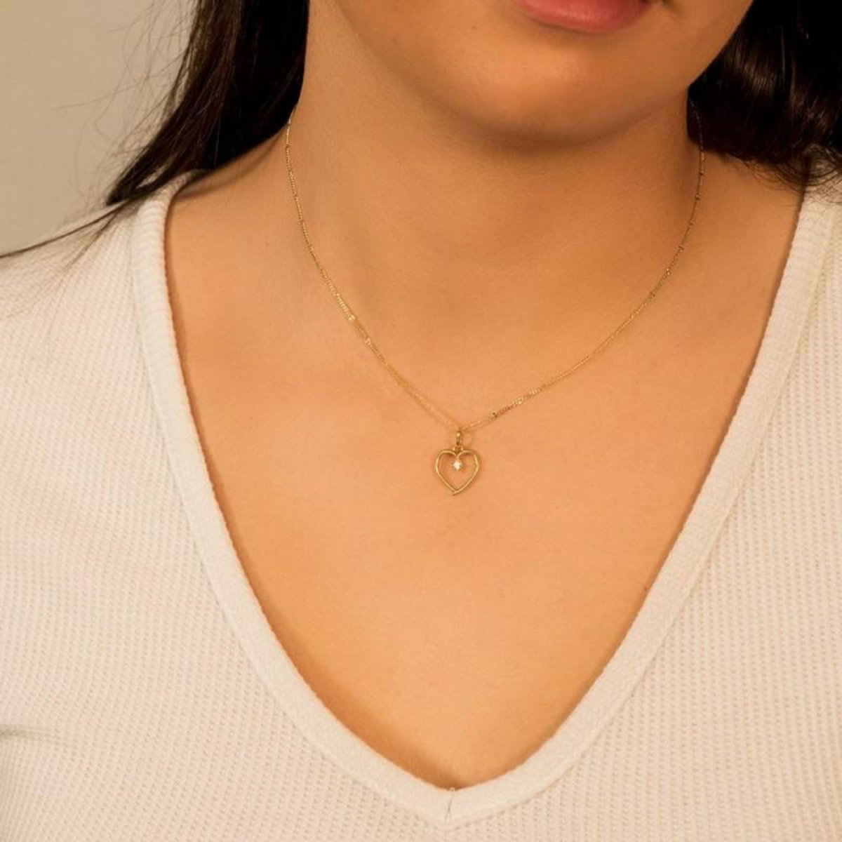 L'ATELIER D'AZUR Collier - Pendentif Or 18 Carats 750/000 Jaune  - Coeur - Chaine Dorée