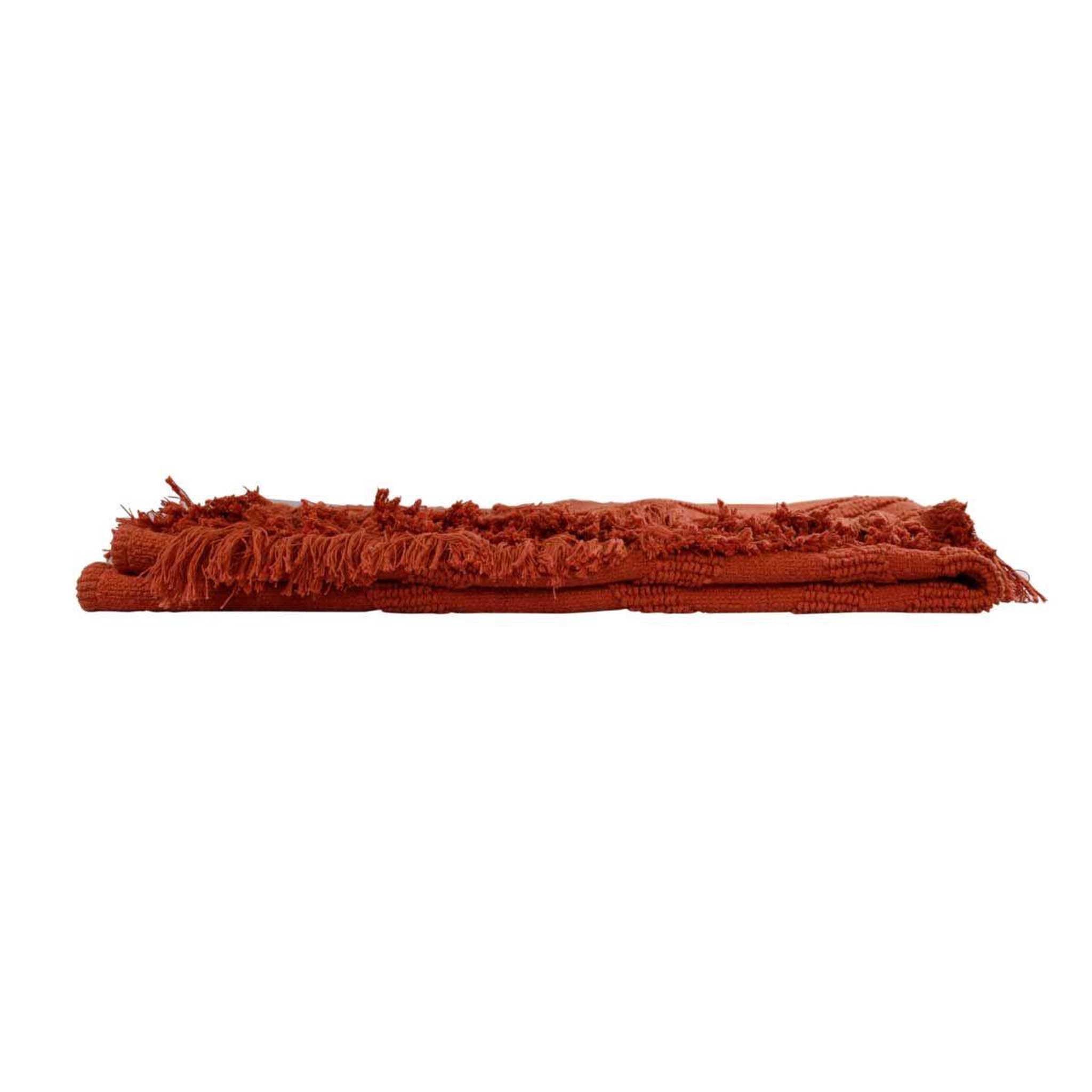 Voir la diapositive 2 : Douceur d'Intérieur Tapis déco à franges  cilaos  120x170cm terracotta