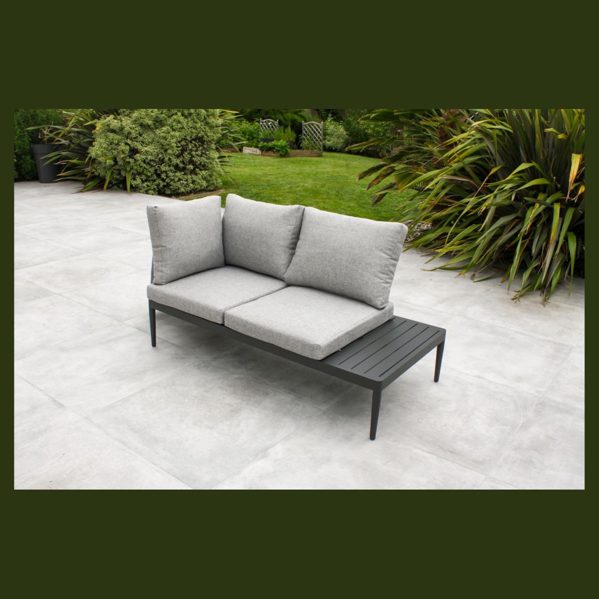 Voir la diapositive 4 : DCB GARDEN Salon de jardin d'angle - 4 places - Aluminium - Anthracite - ANKARA