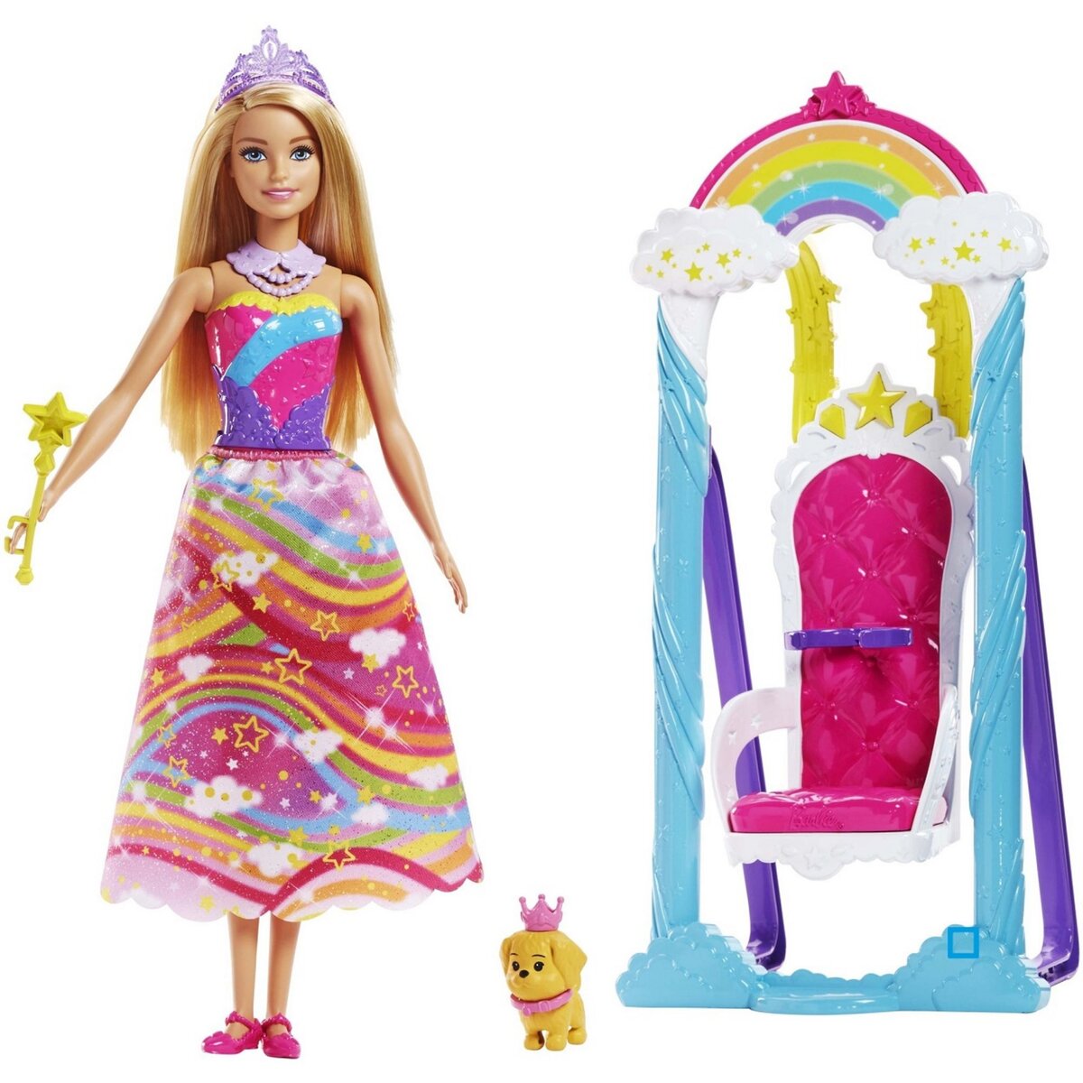 Barbie arc en store ciel auchan