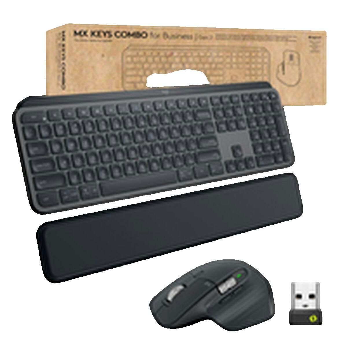 Logitech Combo clavier et souris Logitech MX Keys pour entreprise - sans fil, Bluetooth, QWERTZ, graphite