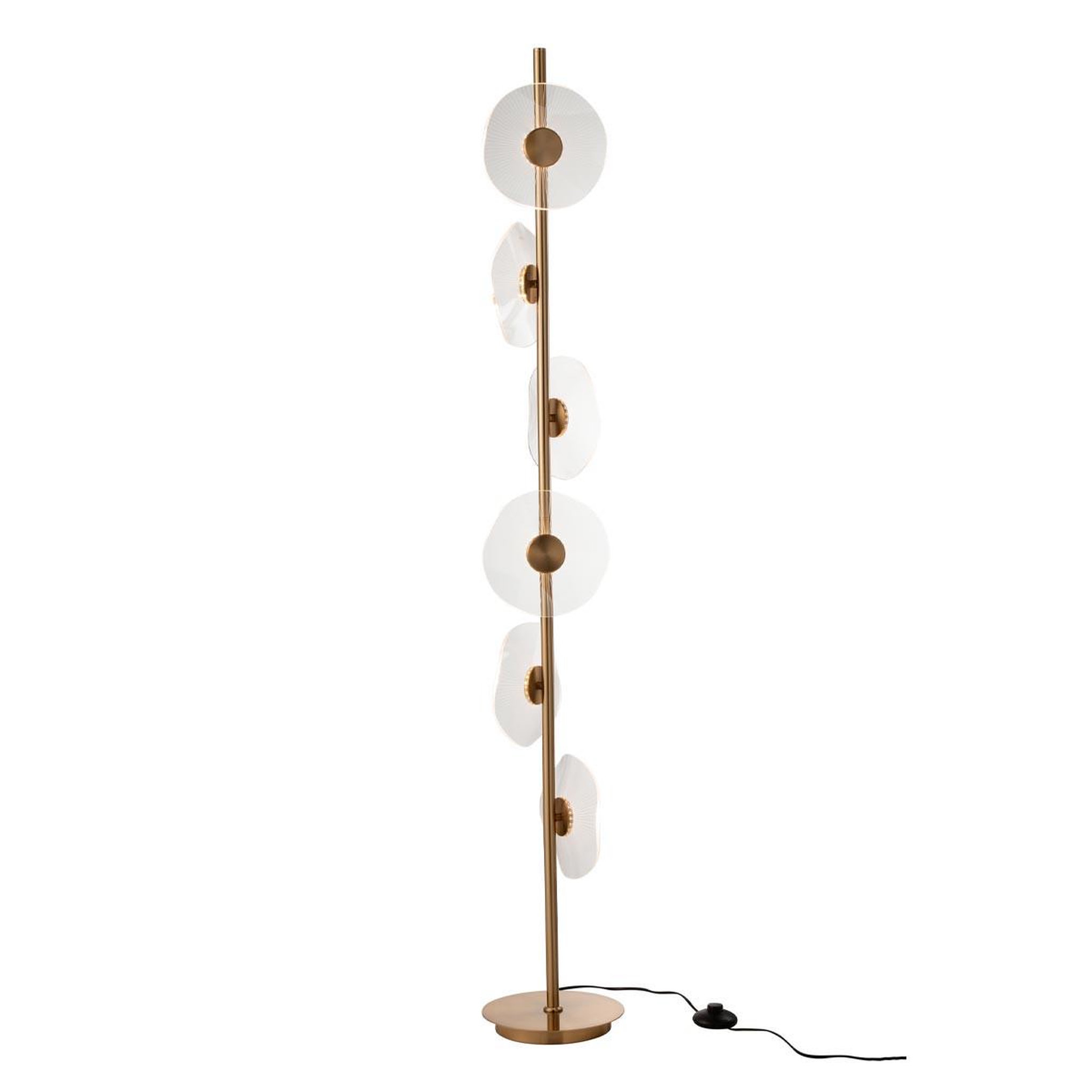 Voir la diapositive 2 : J-LINE Lampadaire fleur à led en métal  lela  150cm or