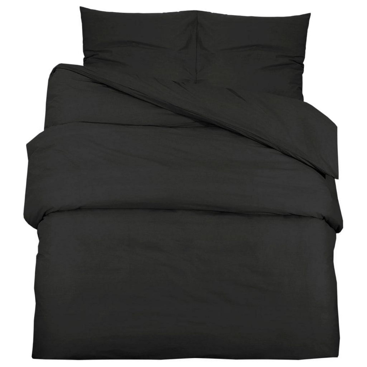 VIDAXL Ensemble de housse de couette Noir 200x200 cm Coton