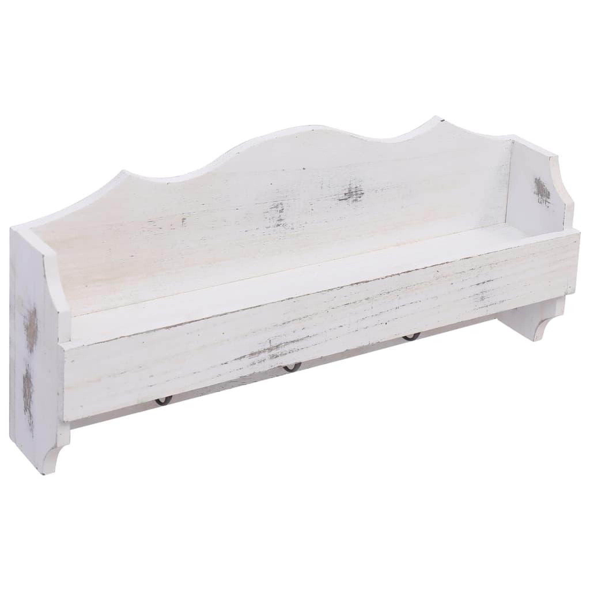 Voir la diapositive 2 : VIDAXL Porte-manteau mural Blanc 50x10x23 cm Bois