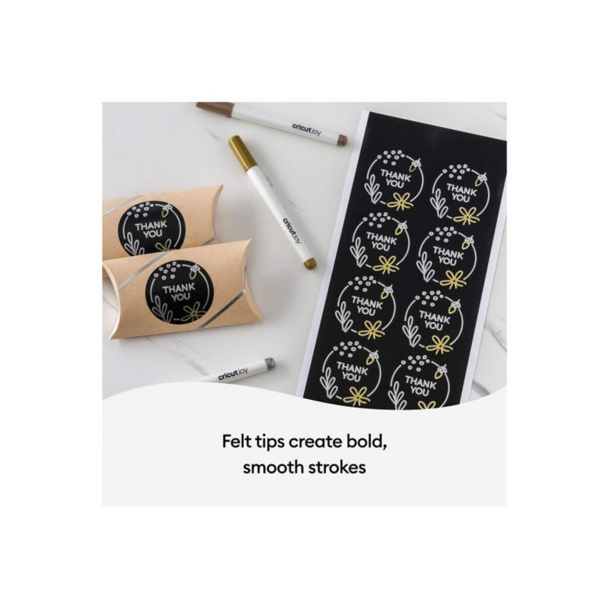 CRICUT Accessoires Machines De Découpe et Presses A Chaud Cricut Marqueurs metalliques permanents Cricut Joy 1,0 mm, or argent cuivre