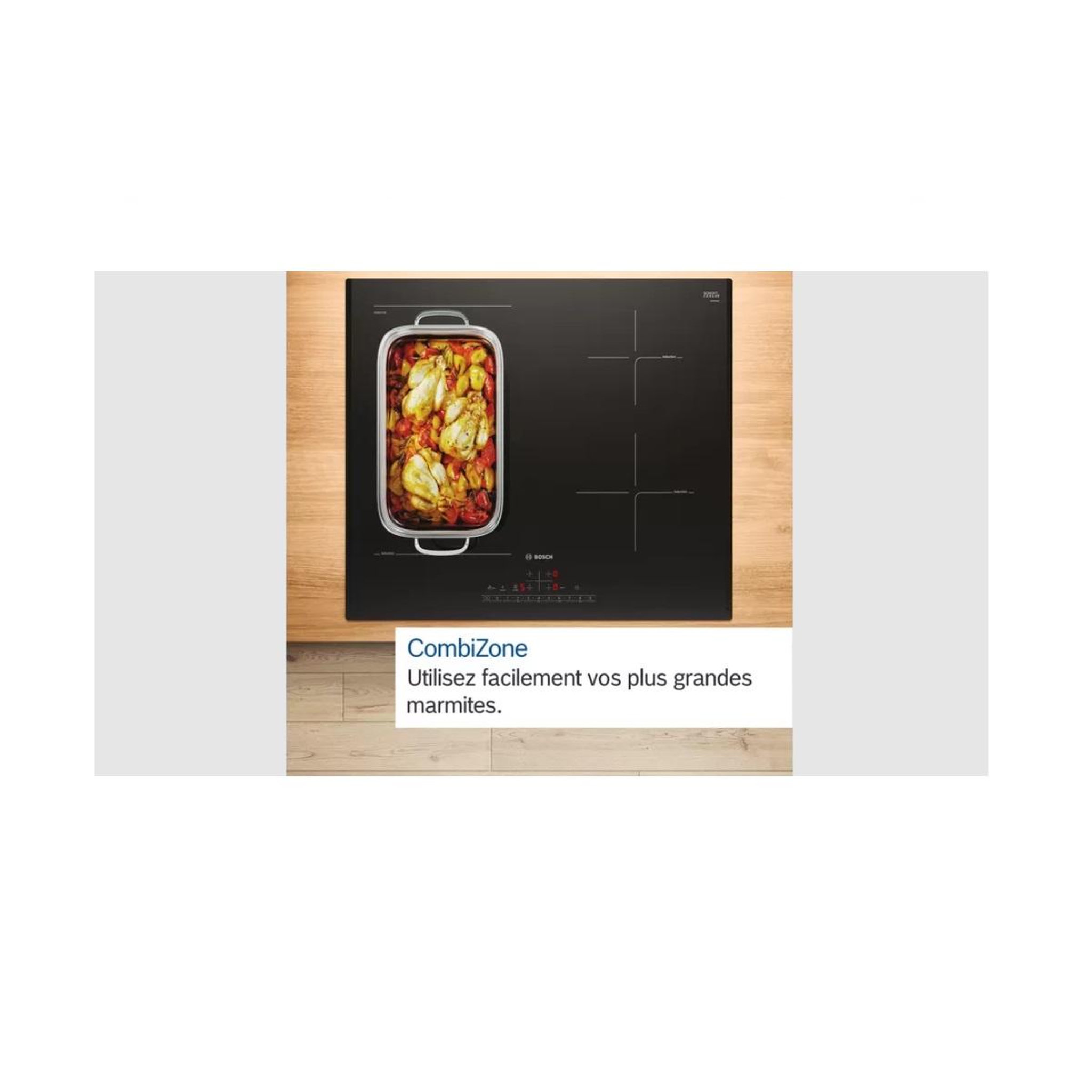 Voir la diapositive 5 : BOSCH Table de cuisson induction 60cm 4 feux 6900w noir - PVS63KHC1E