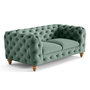 Voir la diapositive 6 : LISA DESIGN Walter - canapé 2 places chesterfield en velours - pieds bois